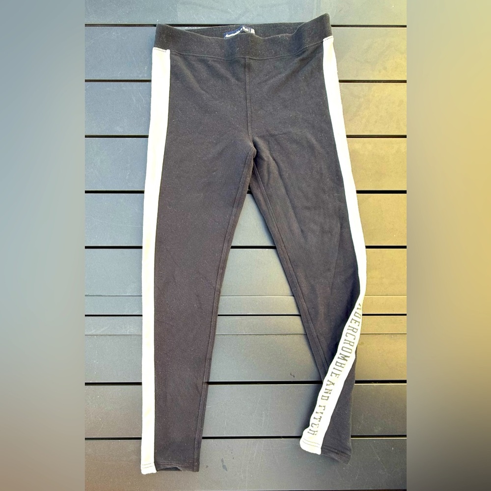 Abercrombie & Fitch Side Stripe Black White Lounge Sweatpant Leggings Women’s XS